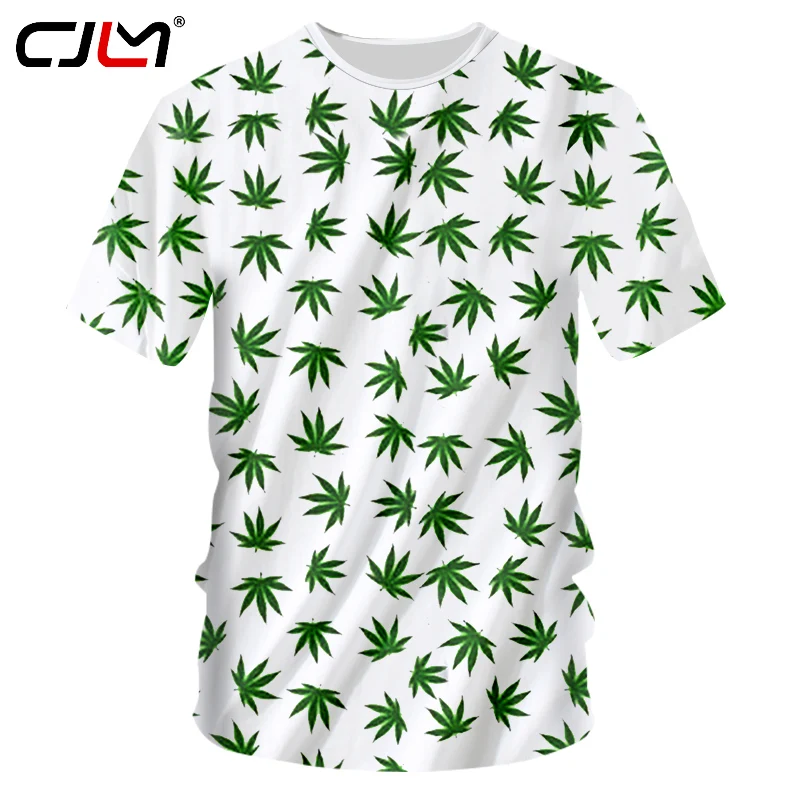 CJLM новые летние топы мужская футболка с длинным рукавом принтом Марпл лист 3D для