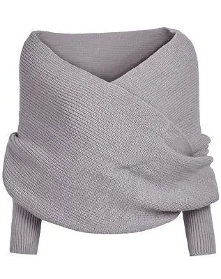 Женская Весенняя осенняя одежда размера плюс, сексуальный модный короткий Вязанный свитер с открытыми плечами, джемпер с длинным рукавом, укороченный топ