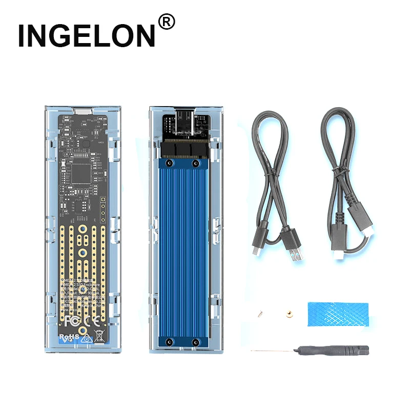 Ingelon Pcle NVMe SSD корпус M.2 USB3.1 Тип C Sata к usb HDD чехол M Key 2230 2242/2260/2280/SSD коробка для
