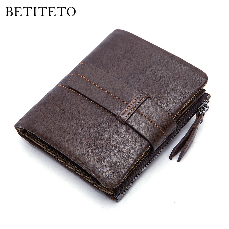 

Betiteto Genuine Cowhide Leather Men Wallet Male Cuzdan walet Coin Purse Portomonee PORTFOLIO Card Holder Male Cuzdan Money Bag