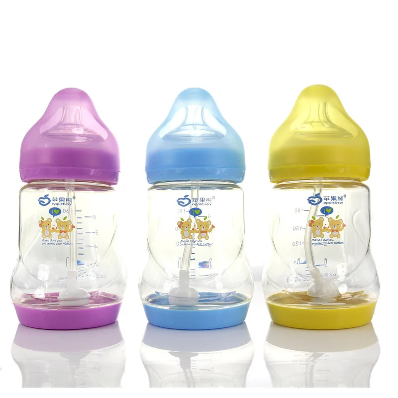 PPSU Детские Кормление бутылка 180 мл новорожденных склянок Drop-сопротивление дуги Средства ухода за кожей легкого захвата applebear