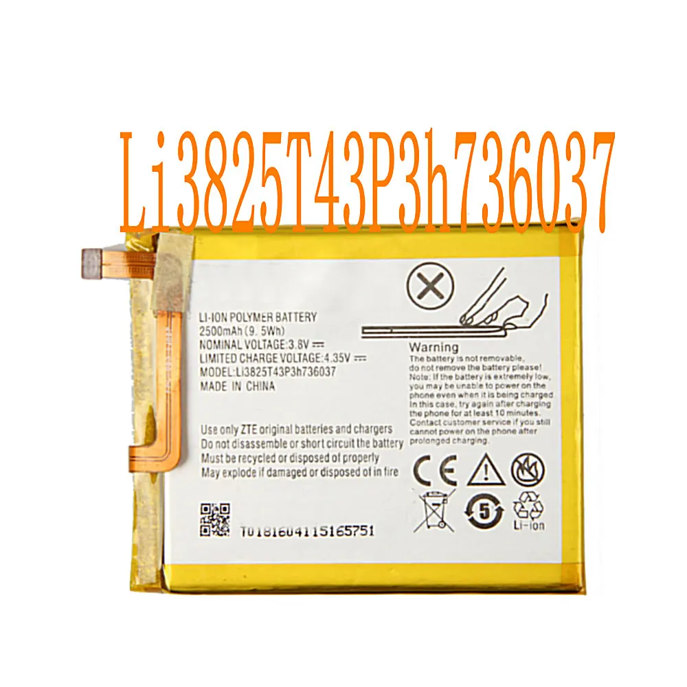 

Li3825T43P3h736037 2500mAh Replacement accumulators Battery for ZTE Blade A2 Blade V7 Lite Dual SIM BV0720