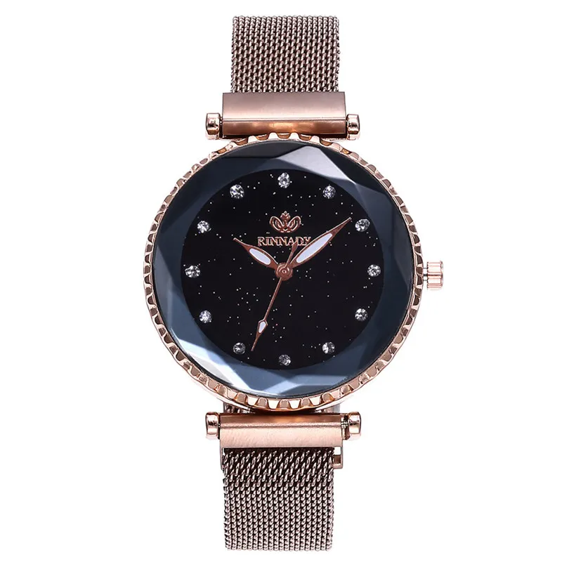 

Hot Luxury Brand Women Watch Steel Mesh Belt Ladies Watches Gift Clock Rhinestone Starry sky Quartz WristWatch Reloj Mujer #W