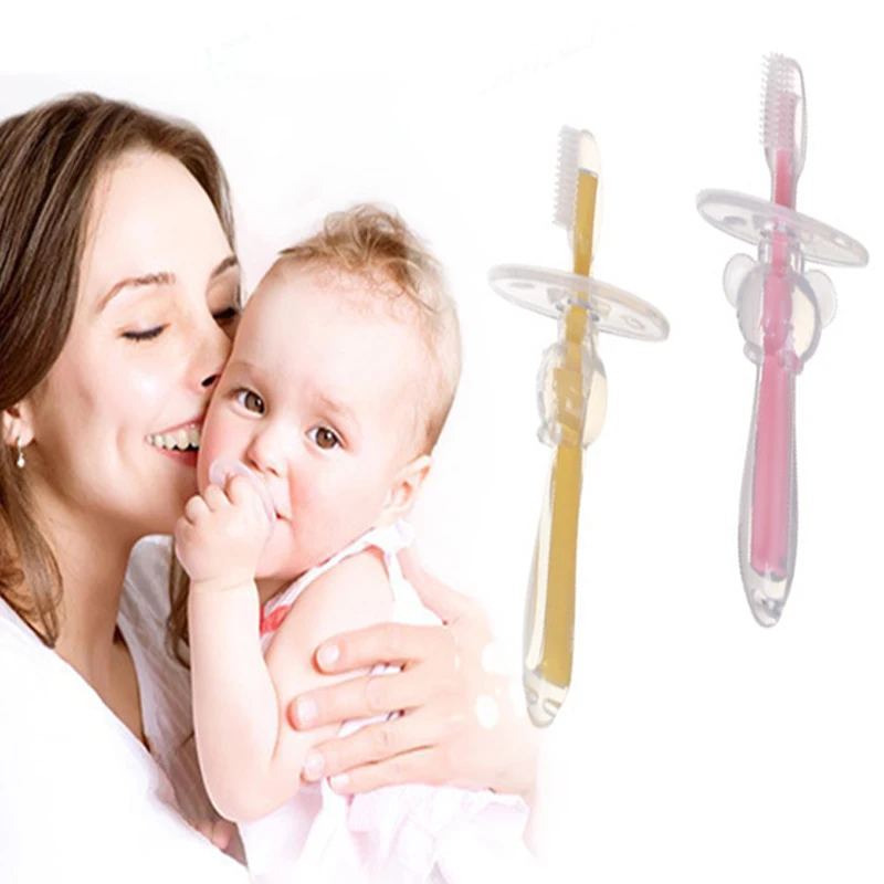 

1pc Silicone Baby Teether Teeth Training Tool Kids Toothbrushes Newborn Baby Infant Dental Oral Care Brush Tool Soft Chew Toy
