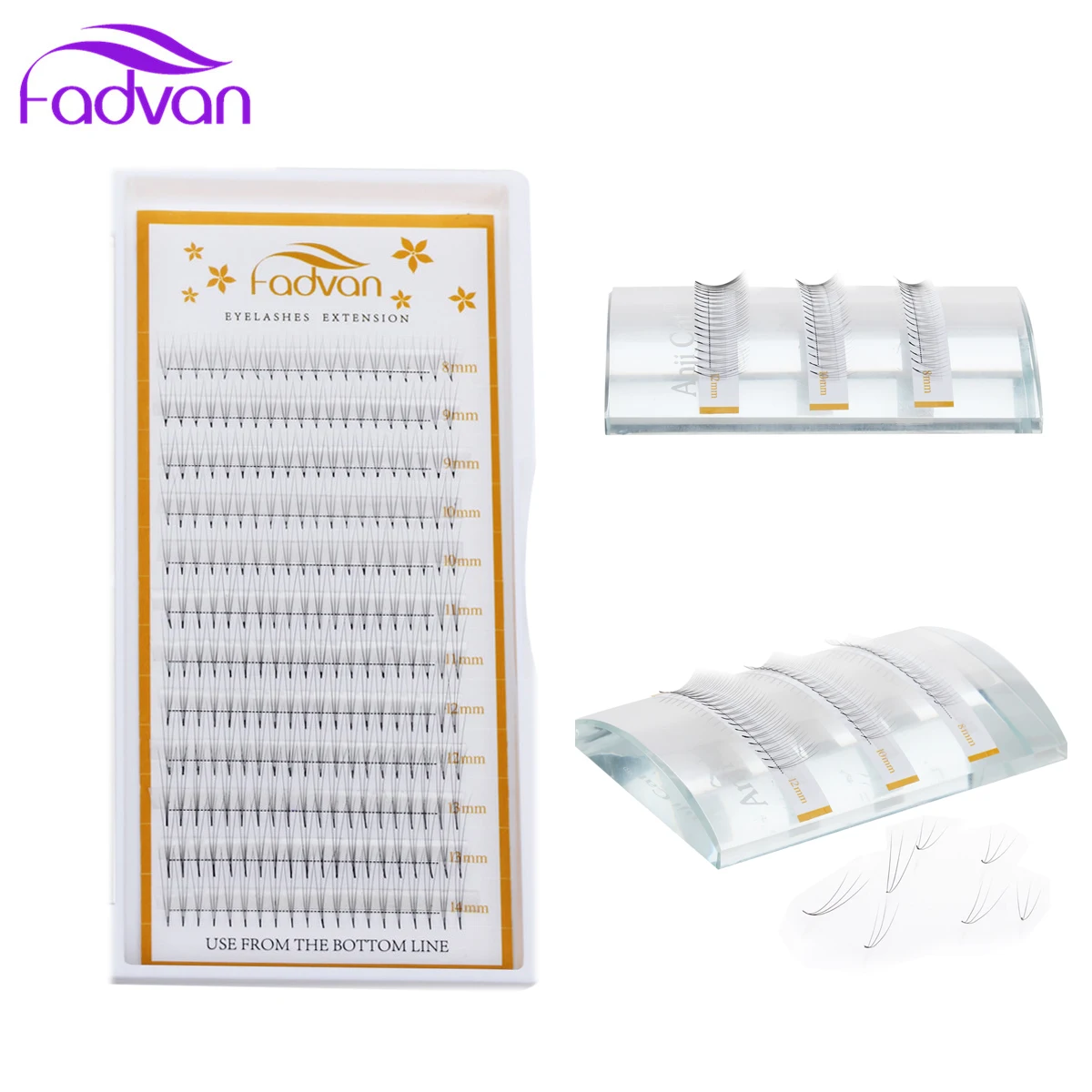 

3D/5D Volume Eyelash Extensions Curl Individual Lashes Tools False Silk Eyelashes Cilia High Quality 1 Case/set C/D Curl FADVAN
