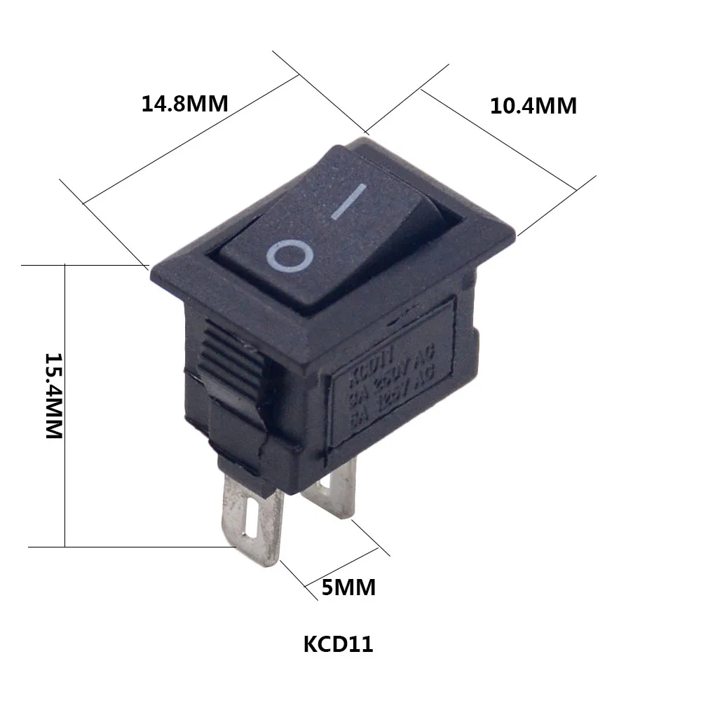 5 шт./лот SPST 2/3/4/6PIN на включение/выключение Круглый/квадратный лодка кулисный переключатель автомобиль приборной панели грузовик на колесах ATV дома KCD - Цвет: KCD11 2P