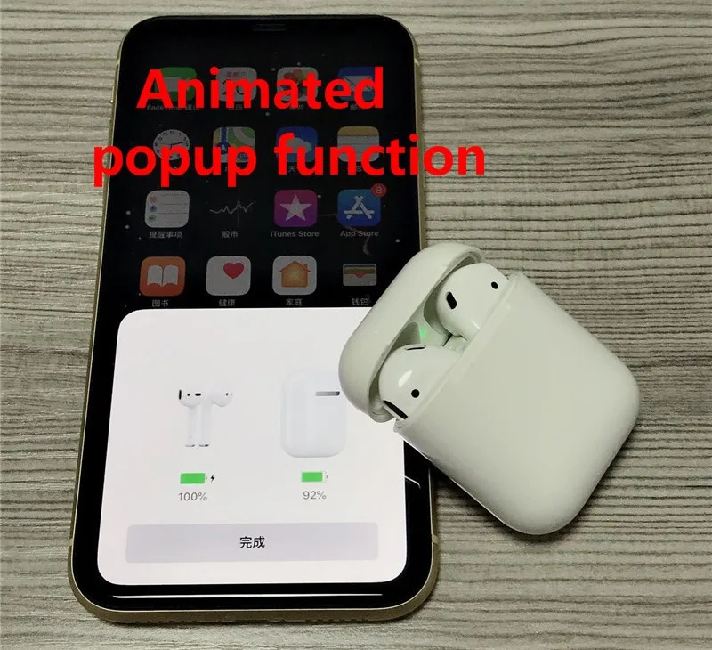

2019 Newest w1 chip 1:1 Brand battery pop up Mini air Wireless Bluetooth Connect Headphone & Earphone For iP 7 8 X XS Max Pods