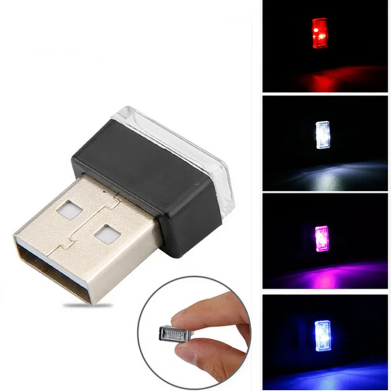 Автомобильная светодиодная атмосферная лампа декоративная универсальная USB 5 В