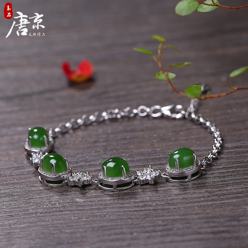 

2019 Special Offer Armbanden Voor Vrouwen Jing 925 Inlaid Bracelet Natural Bracelets Fresh Spinach Sweet Women Adorn Article