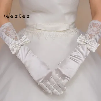 

White Bridal Gloves Lace Finger Elegant Wedding Party Accessories Wedding Gloves ST04