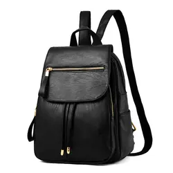 Элитный бренд школьников сумки для женщин рюкзаки сплошной черный путешествовать сумка Повседневное для девочек-подростков из