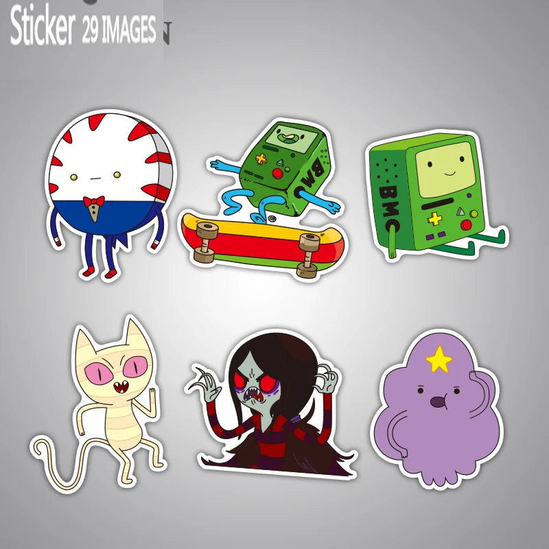 29 шт. наклейки Adventuretime супер сайян Гоку Мультяшные чемодан ноутбук скейтборд ПВХ