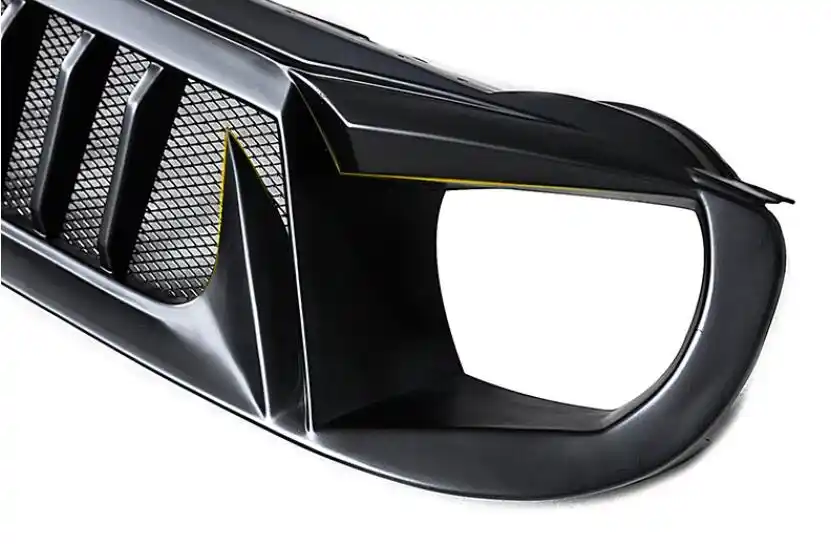 QQKLP ABS BLACK UNPAINT CAR FRONT BUMPER RACING GRILLS GRILLE ROUND TRIM COVER FIT FOR Jeep Renegade 2016 2017 2018 2019