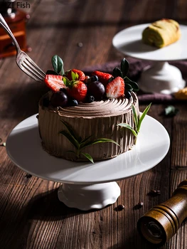 

Ceramics White Cake Stand Wedding Cake Tools for Cupcake Display Plate Party Event Home Decoration Bakeware Kitchen