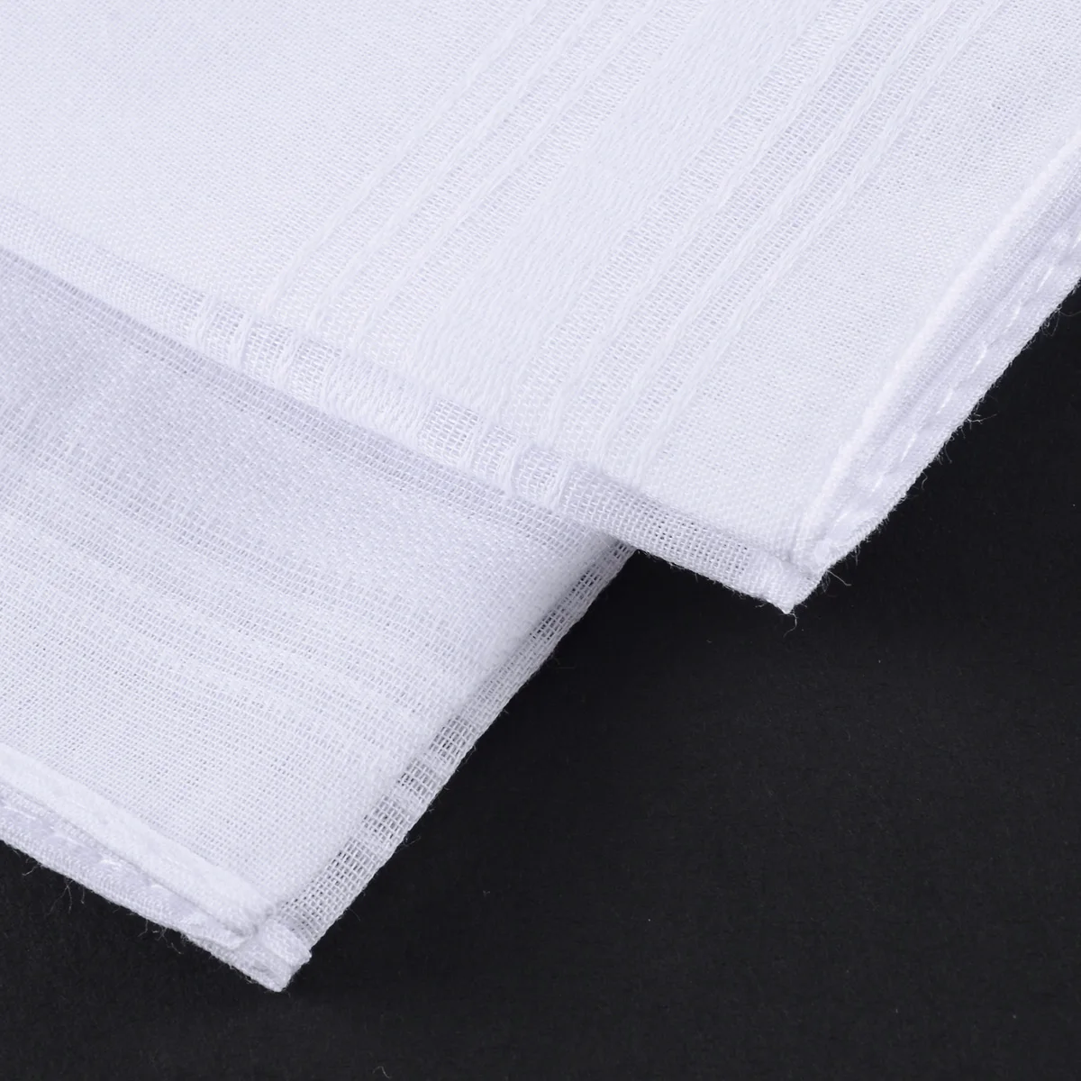 5PCs 40*40cm White Pocket Cotton Handkerchiefs Hankie Hanky with Stripe Men Solid Unisex Hankies Handkerchief