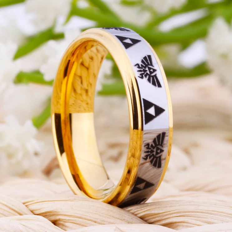 Мужское обручальное кольцо из карбида вольфрама Zelda для женщин золотистое