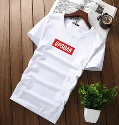 Летняя новая Корейская Мужская хлопковая футболка с круглым вырезом и коротким рукавом, Мужская футболка с коротким рукавом большого
