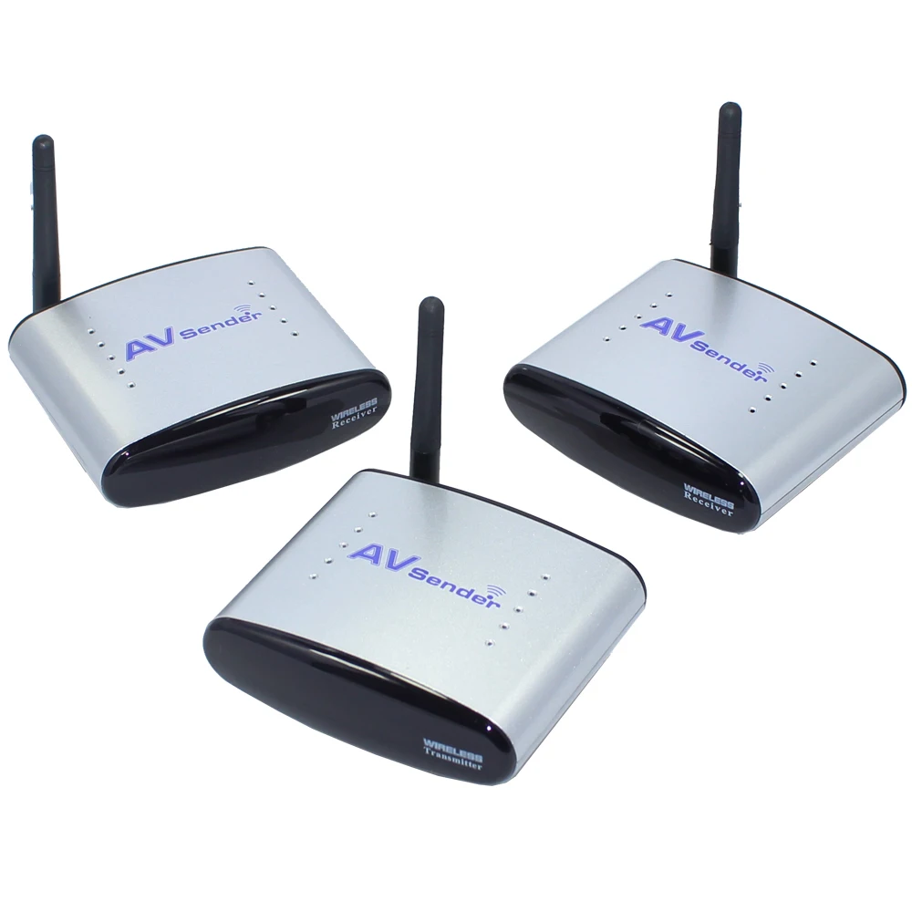 2.4GHz Wireless 150m AV Sender TV Audio Video1 Transmitter+2 Receiver