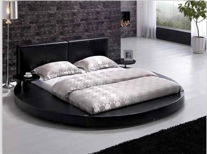 round beds round king size beds modern bedroom furniture with genuine leather black - Bed Frame Cheap round beds round king size beds modern bedroom furniture with genuine leather black - Bed Frame Cheap