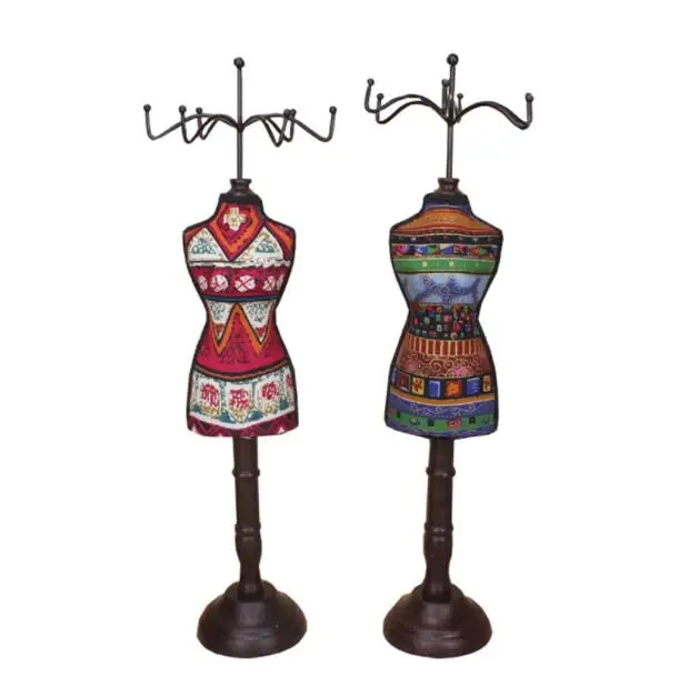 

40*12.5cm solid wood model Necklace rack, female mannequin Earrings display jewelry rack, shop decorations desktop 1pc C616