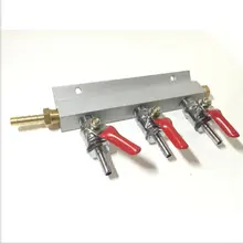 3 Way Co2/газа многообразие/дистрибьютор, 1/" вход/выход фитинги w/клапаны