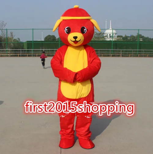 

Red Dog Mascot Costume Suits Cosplay Party Game Dress Outfits Clothing Advertising Carnival Halloween Christmas Easter Adults