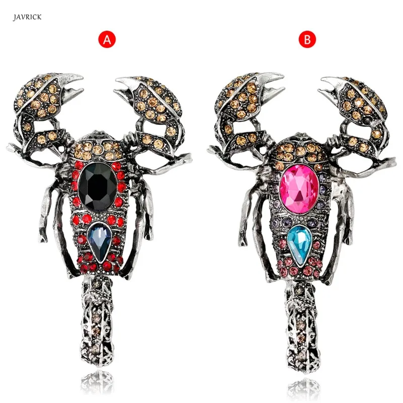 JAVRICK Insect Scorpion Brooch Pins Jewelry Men Women Rhinestone Gift Corsage Decoration Bridal Wedding Crystal Animal Jewelry