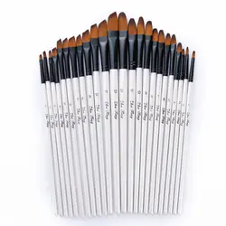 12 шт. нейлоновые волосы деревянная ручка Акварельная краска набор кистей и ручек для обучения Diy масляная Акриловая картина художественная