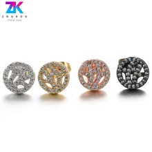 ZHUKOU 9x14mm A Pair of Small stud earrings brass Cubic Zirconia metal earrings for women model:VE50 ZHUKOU 9x14mm A Pair of Small stud earrings brass Cubic Zirconia metal earrings for women model:VE50