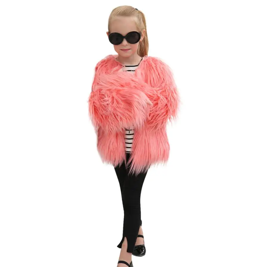 

2018 Hot Fashion Kids Baby Girls Autumn Winter Faux Fur Coat Jacket Thick Warm Outwear Clothes children clothing kids coats fur