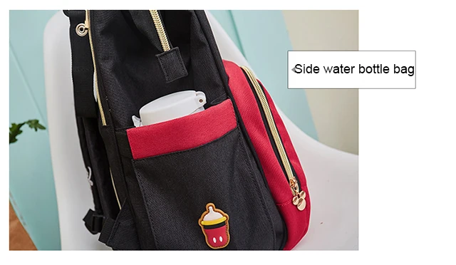 Disney с рисунками Минни и Микки; классический узор в красно-сумки для подгузников 2 шт./компл. мумия рюкзак для мам; рюкзак для подгузников Сумка Большой Ёмкость Детская сумка для путешествий 3D кукла