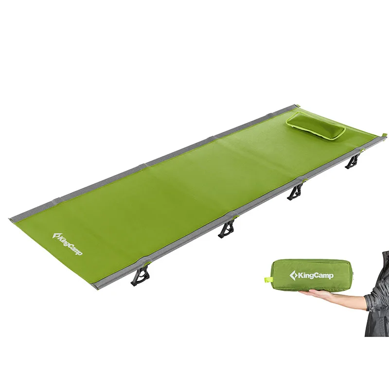 KingCamp Сверхлегкая одноместная складная кровать весовая емкость 120 кг походная кроватка авиационный алюминиевый портативный туристический удобный - Цвет: Green