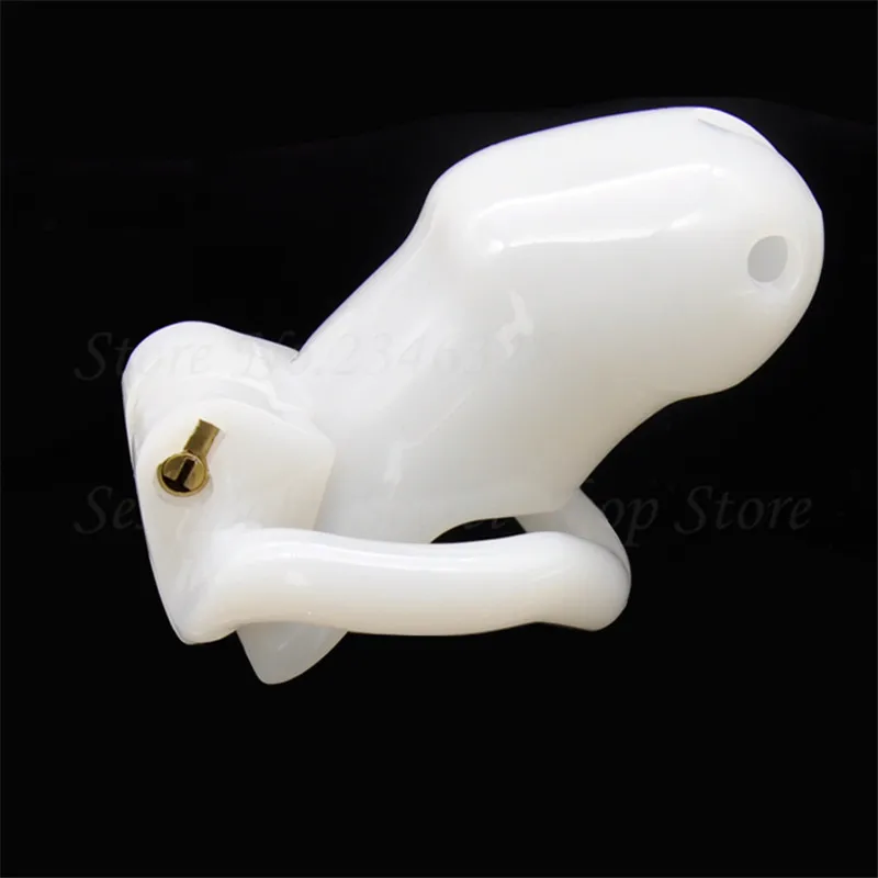 New Small Size Male Chastity Device Lockable Cock Cage Resin Chastity Belt Sex Product with 4 Size Penis Rings Sex Toys For Men