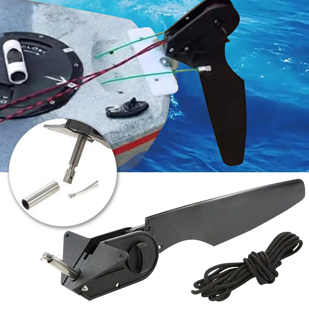 

High Strength Nylon Rowing Boats Fishing Watercraft Rudder Foot Control Steering System Kayak Accessories with Control Line Kit