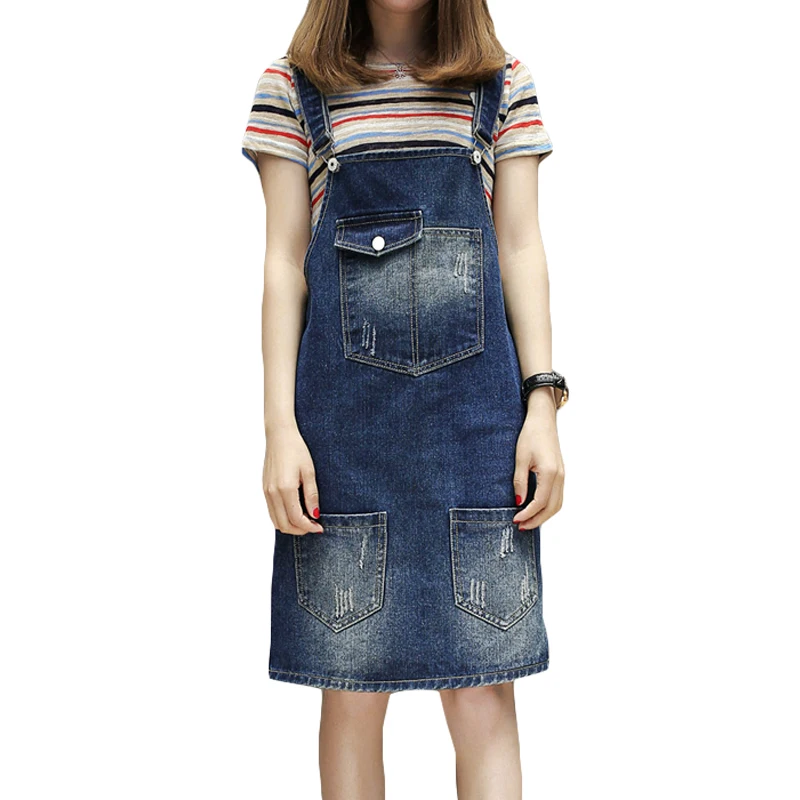 

2017 Women Elegant Adjustable Strap Pockets Denim Skirt Sleeveless Oversized Overalls Skirts Female Ladies Jeans Skirts XH333