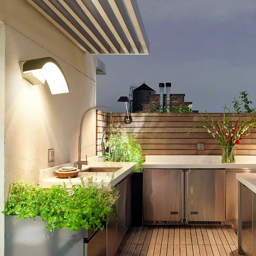 Online 24w LED Outdoor Waterproof Walkway Front Door Garden Porch Wall Light Modern Indoor Corridor Wall Lighting Light Fixture ML35