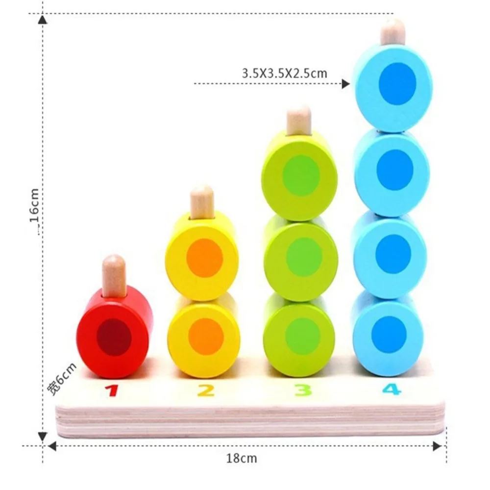 

Baby Montessori Teaching Kid Early Learning Montessori Wooden Block Education Toys Count Mathematics Math Game children boys kid