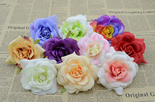 Fresh and artificial flowers roses silk flower head DIY