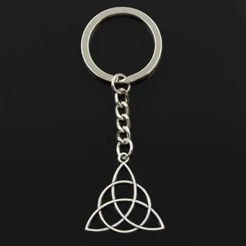 

Fashion 30mm Key Ring Metal Key Chain Keychain Jewelry Antique Bronze Silver Color Plated Celtic Knot Amulet 30x28mm Pendant