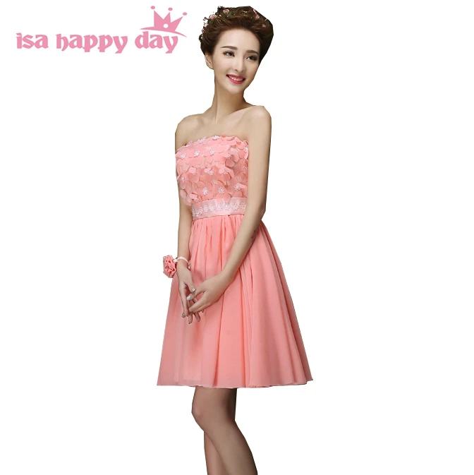 

robe de mariage watermelon elegant short chiffon dress different styles braidsmaid dresses gowns for women wedding H4237