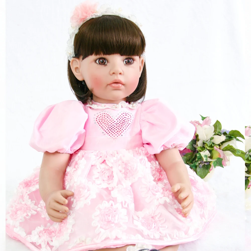 

24'' short hair hand made Bebe Reborn Menina Child Favorite gift 3/4 Silicone Reborn Baby Dolls for Kids angel Princess Bonecas