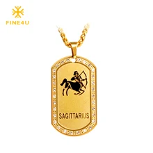 

2018 FINE4U N051 12 Zodiac Constellations Custom Pendants Necklace For Men Women Stainless Steel Chain Necklace Birthday Gifts