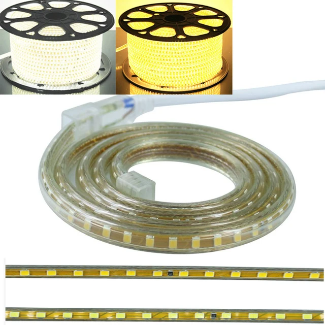 Tira de luces Led adhesiva para habitación, cinta Flexible impermeable,  color blanco, rojo, azul y rosa, CA 220V, 2835, 120led/m - AliExpress