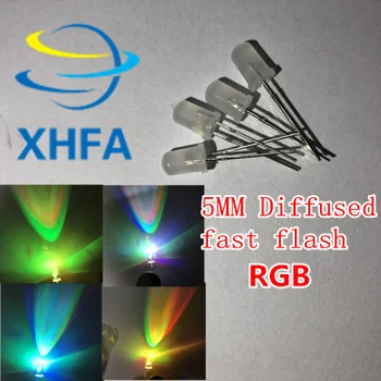 

1000PCS Free shipping 5mm Diffused RGB Rainbow Fast Flashing Flash Red Green Blue LED Leds 0001