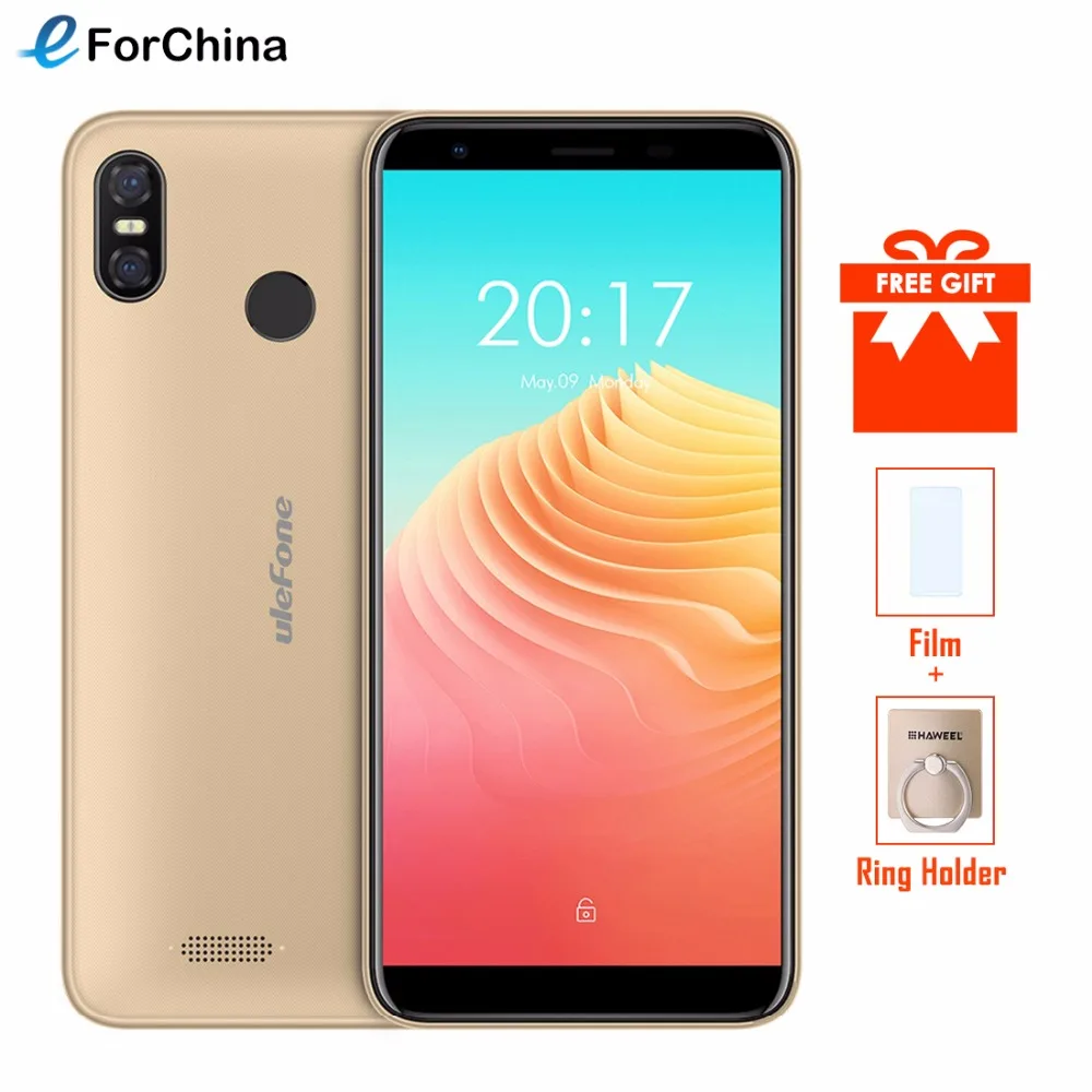 Ulefone S9 Pro 5,5 дюймов HD + мобильного телефона Android 8,1 MTK6739 4 ядра 2 ГБ Оперативная память 16 ГБ Встроенная память 13MP + 5MP двойной камеры заднего