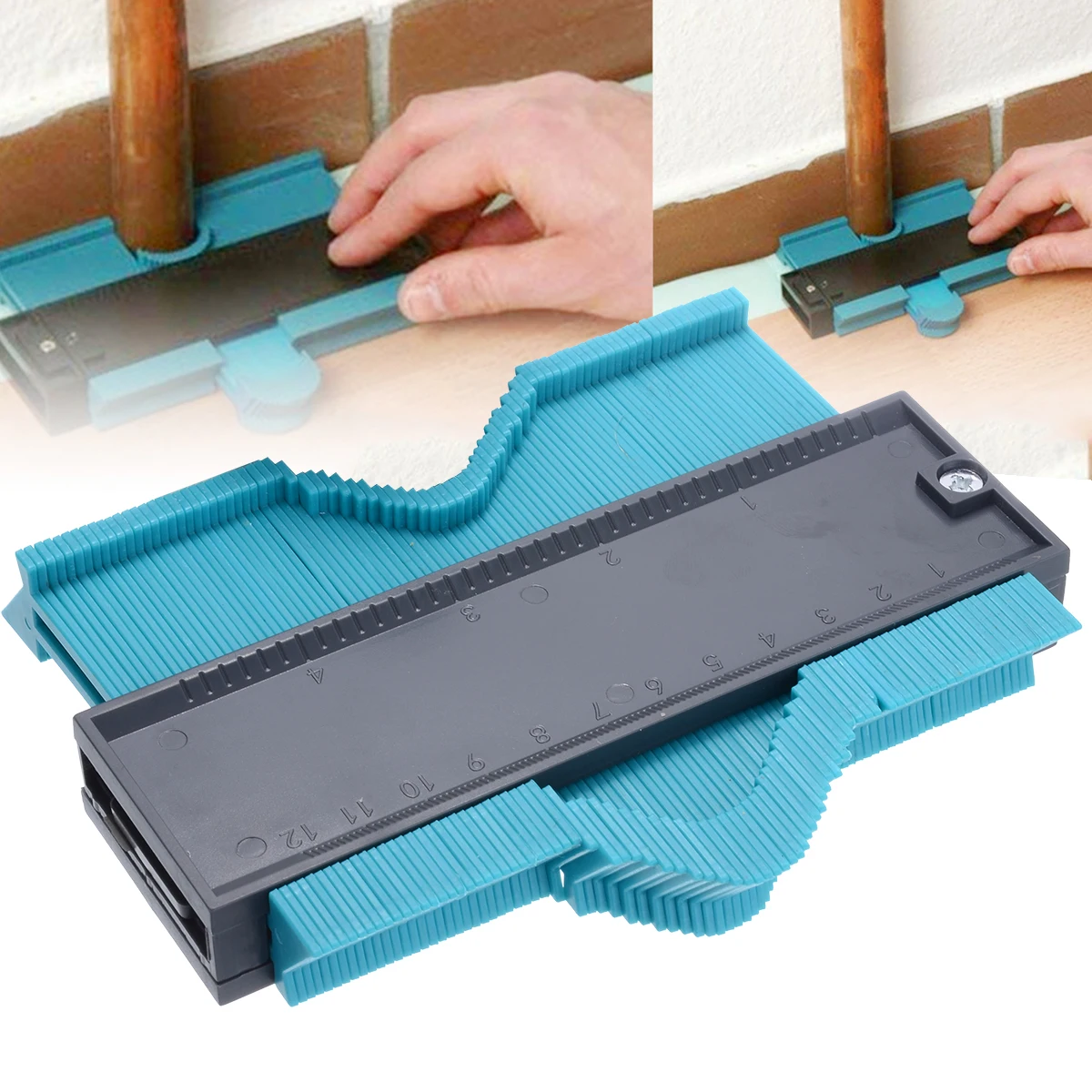 5 inch ABS Contour Profile Gauge Tiling Laminate Edge Shaping Measure Ruler Tool Multifunctional Wood Marking Tool For Carpentry