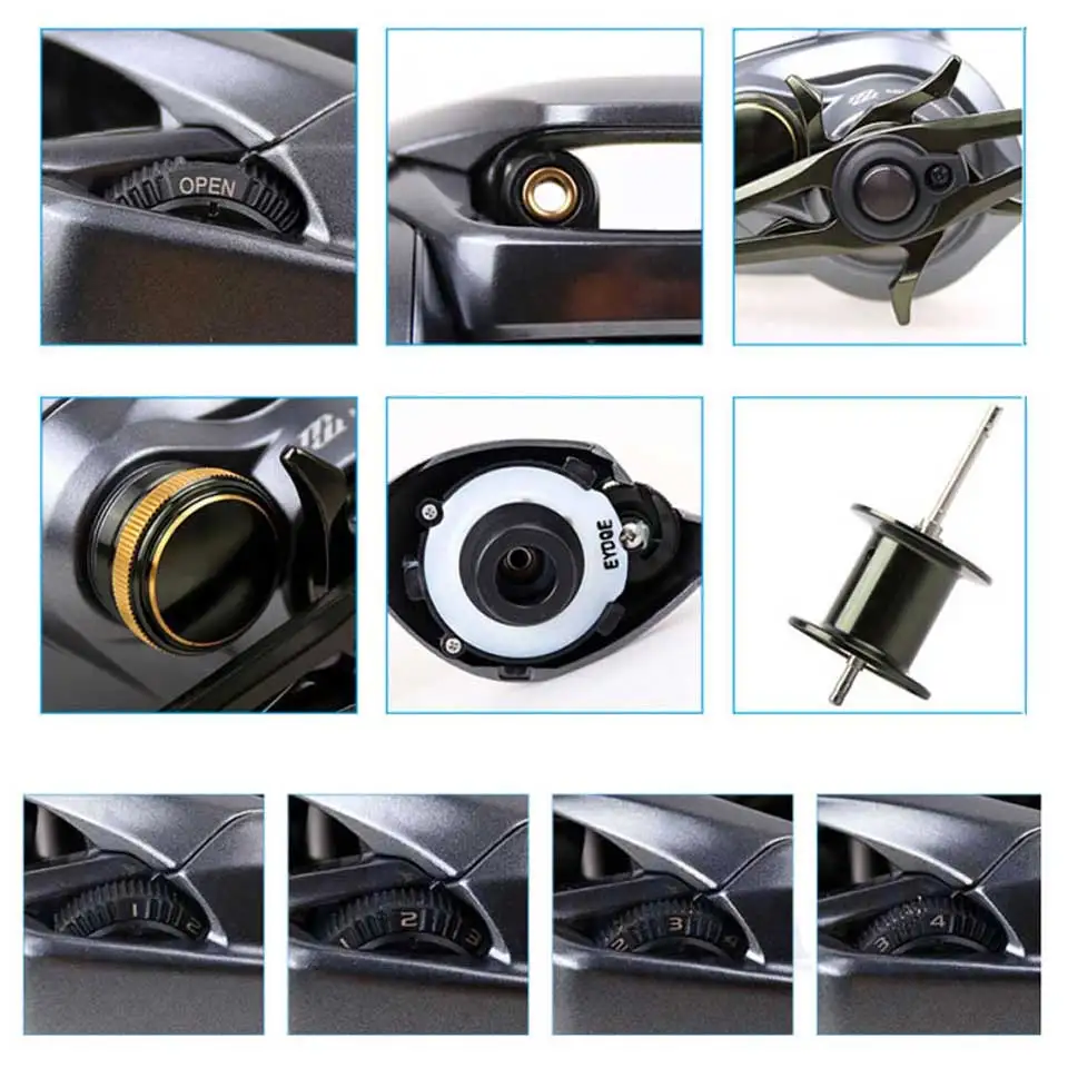 SHIMANO CURADO DC الصيد بكرة Baitcaster 6.2: 1/7. 4:1/8.5: 1 6 + 1BB 5 كجم الطاقة I-DC4 نظام قوة الجسم السلس ضوء baitcasting