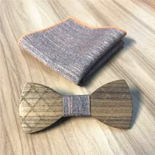 Деревянный галстук-бабочка и носовой платок галстук-бабочка галстук Homme Noeud Papillon Corbatas Hombre Pajarita подарок ручной работы сшитый без клея