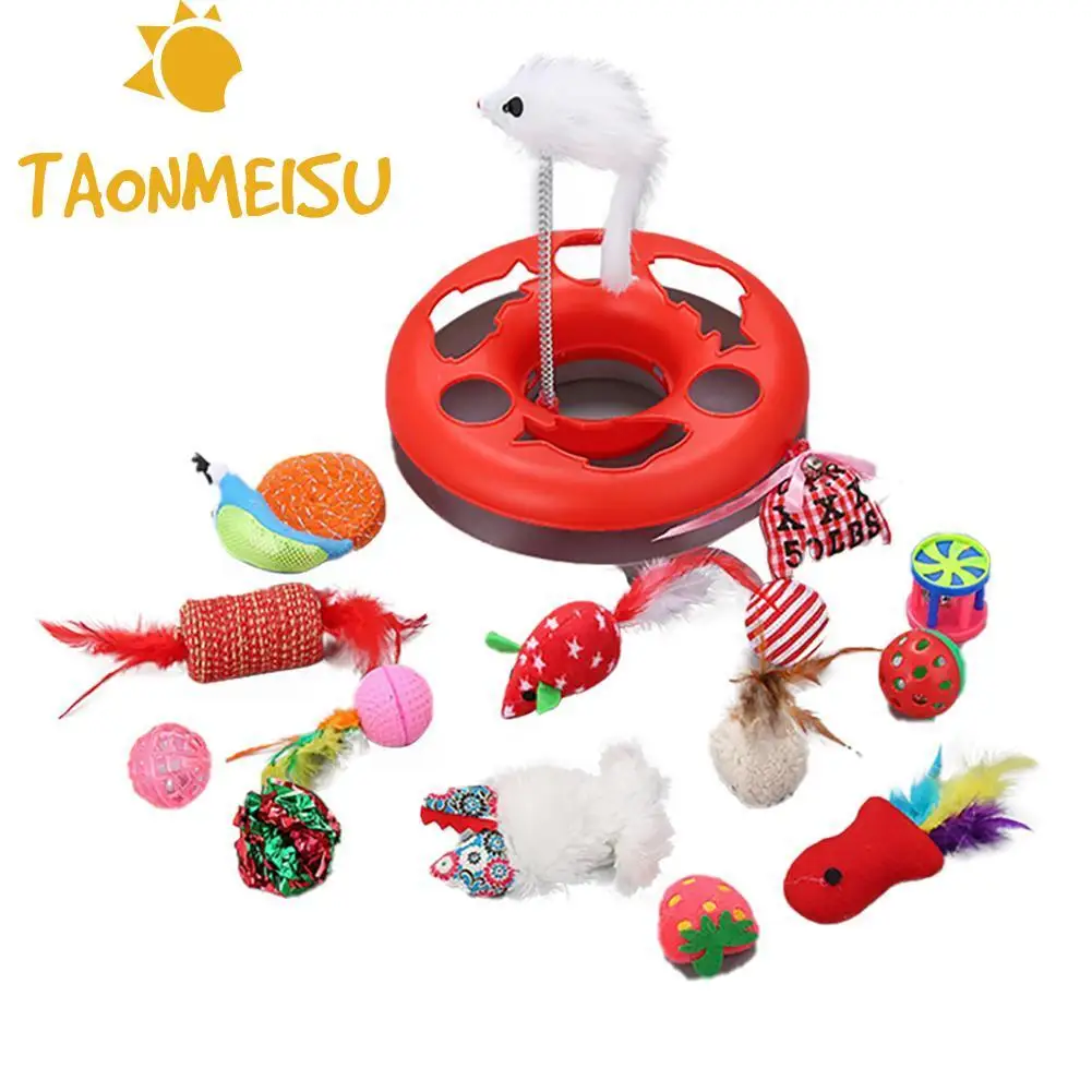 Buy 15PCS Funny Pet Toys Cat Crazy Interactive Toy Set Amusement Plate Feather