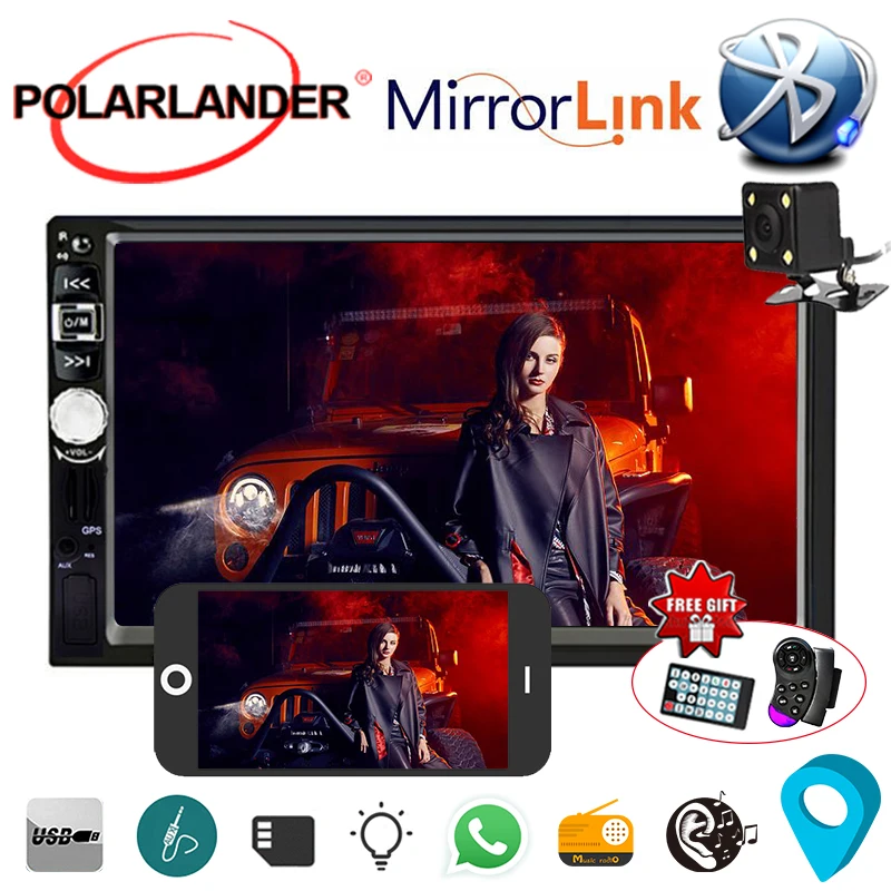 2018 Новый Bluetooth 2 Din MP4 MP5 плеер 7 ''автомобильное радио GPS-навигация 7026GM Mirror Link с